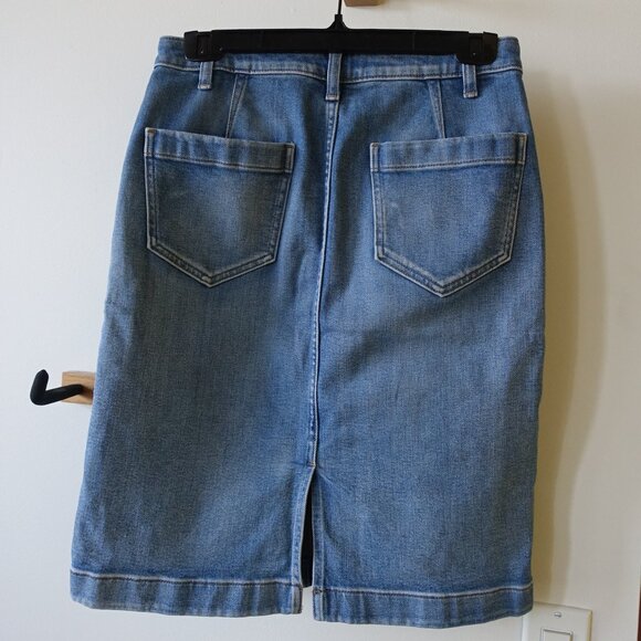 Banana Republic BR denim pencil a-line jean skirt petite 4 4P P4 - Picture 11 of 13